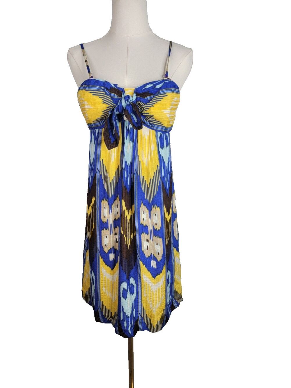 Tory Burch Dress 4 Ikat Printed Silk Strapless Optional Straps Resort 2009